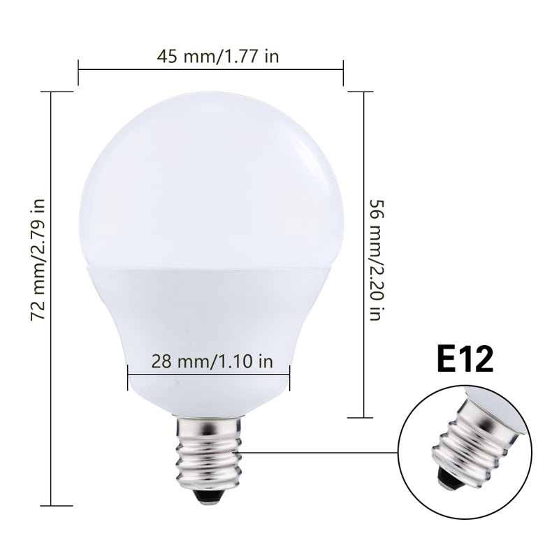 60 Watt LED Non-Dimmable Light Bulb E12/Candelabra