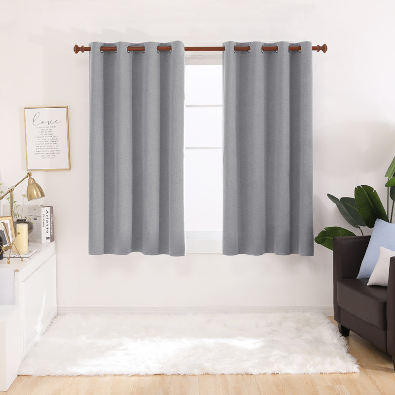 Riey Blackout Curtain Panel Pair, 52" W x 90" L, Gray