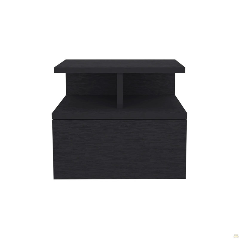 Floating Nightstand Flopini, One Drawer, Black