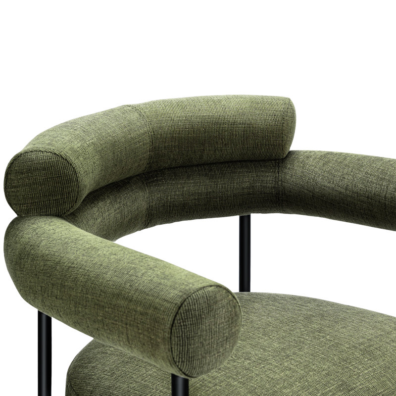 Bolus Fabric Dining Chair (Armchair), Fabric Green
