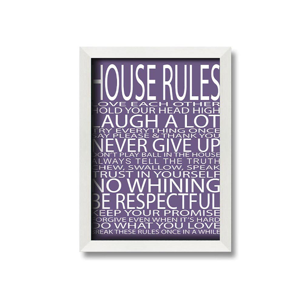 Moshannon Family Quote House Rules Love Each Other Lilac Framed Print Wall Art