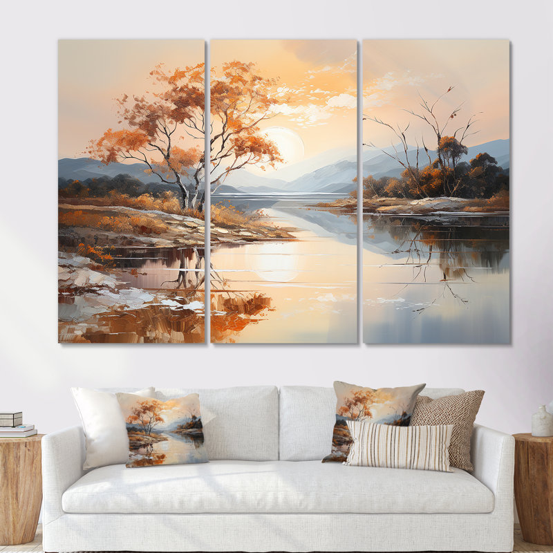 «Lakes Serenity Charm», impression d'art mural, Toile tendue, H 40 po x l 60 po x P 1 po