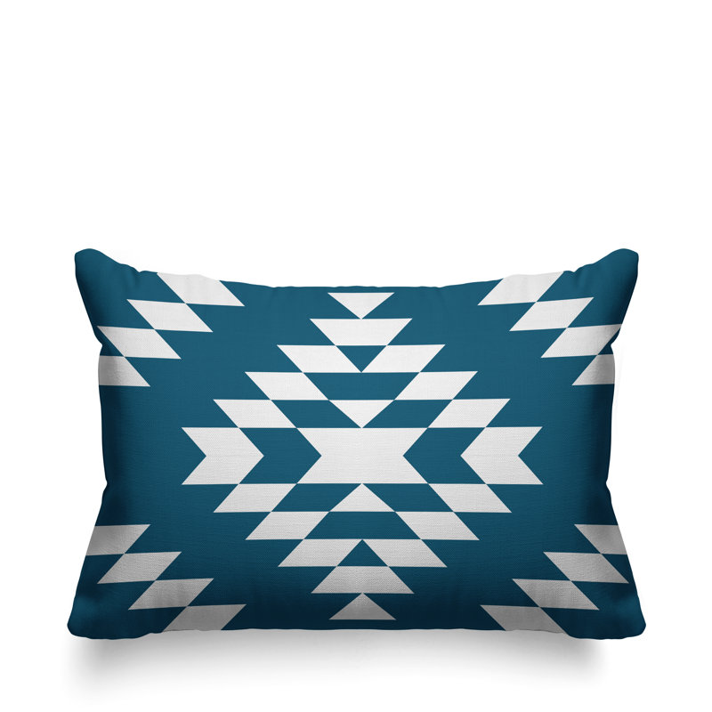 Coussin intérieur / extérieur Chantico Southwestern, 17 po x 17 po, Turquoise, Carré