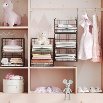 5 Tier Closet Hanging Organizer and Storage Separable Hanging Closet Shelves