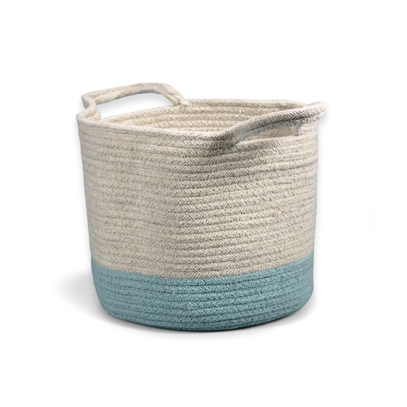 Shruti Designs Fabric Decorative Basket, Turquoise