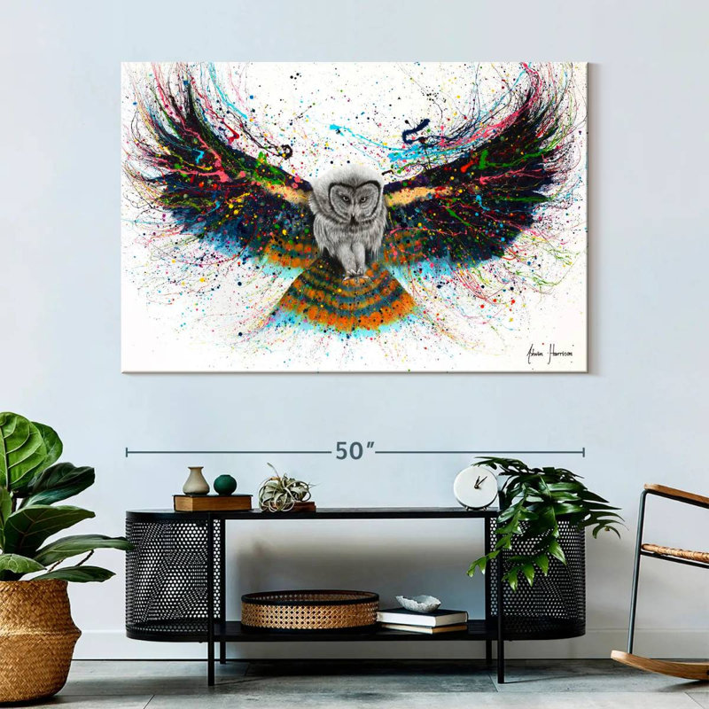 Brampt Hypnotic Twilight Owl, 34" H x 51" W