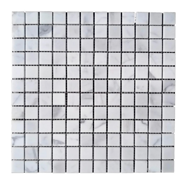 Calacatta 12-In X 12-In Polished Marble Mosaic Floor And Wall Tile(1-Sq. Ft/ Piece)