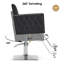 Fauteuil de coiffeur hydraulique à hauteur réglable, fauteuil de salon pivotant avec garniture cloutée