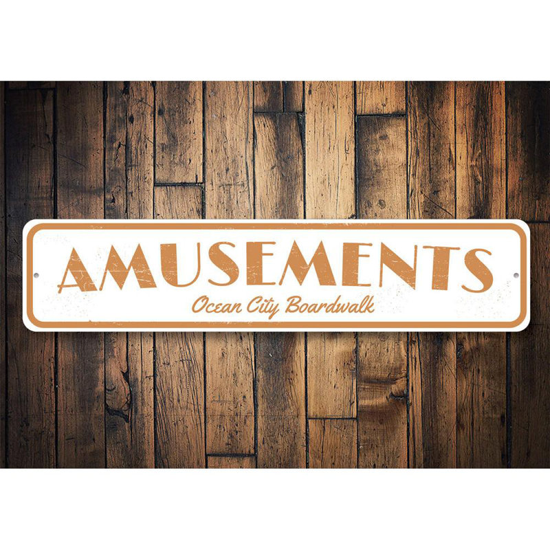 Amusements Sign - 4" X 18", 6" H x 24" W x 0.063" D