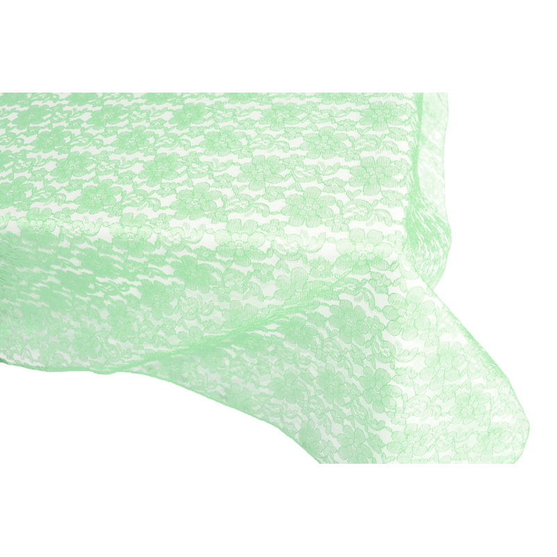 Superposition de dentelle florale, 84 po x 58 po, Menthe