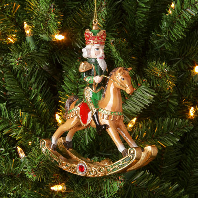 6" Royal Jewel Nutcracker Rocking Horse Ornament