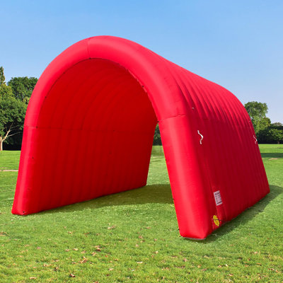 GR8FUN Inflatable Sports Tunnel Entrance 16x10x10FT Red, Built-in Blower – Event Inflatable Tunnel Tent for Team Intros, Business Promotion, Trade Shows, Advertising & Exhibitions