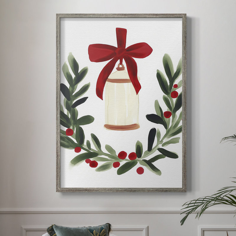 «Christmas Holiday Art» CMII, reproduction d'art encadrée - bois massif XMA171666, H 15 po x l 12 po