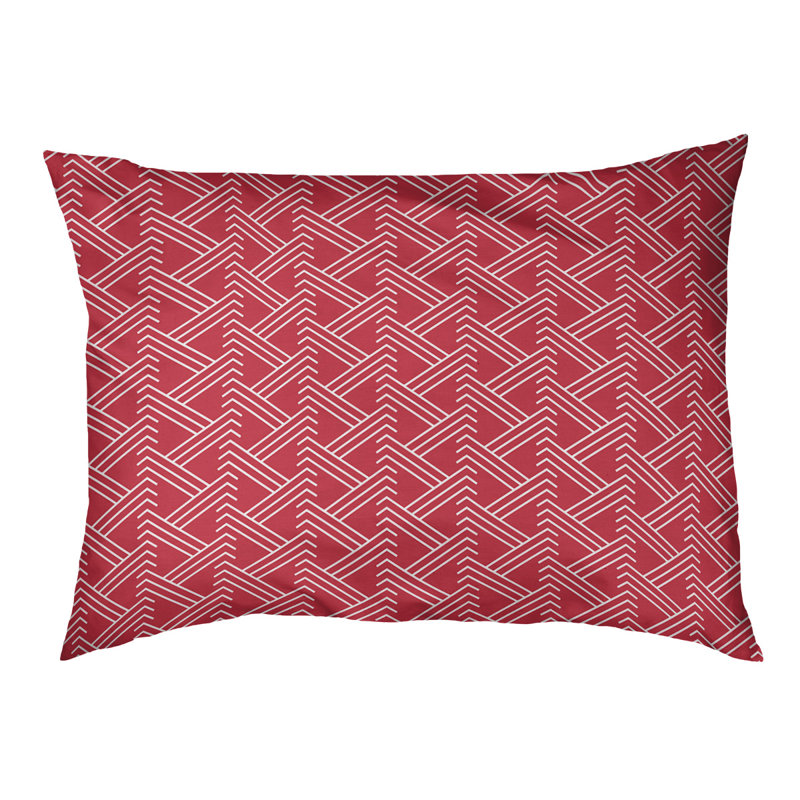 Coussin pour chien en extérieur à motif zig zag Chen, Moyen (l 40 po x P 6,5 po x H 30 po), Rose