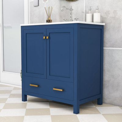 Multifunctional Bathroom Vanity with Sink and Storage Drawer