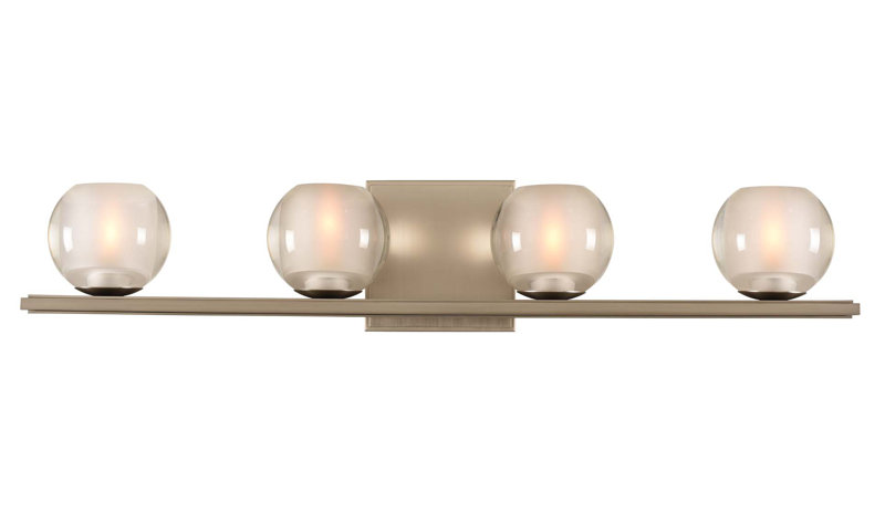 Sleek Polished Chrome 4-Light Dimmable Vanity Fixture