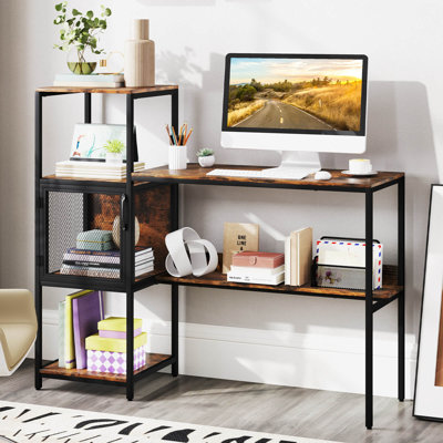 Bureau d'ordinateur avec étagère large et large