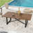 Ude 1-Piece Aluminum Patio Coffee Table With Wooden Top