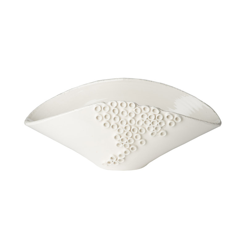 Bol dÃ©coratif ovale en cÃ©ramique Cerchio, Blanc