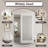 80" Hidden Style Track White Primed 1-Lite Frosted Glass Sliding Barn Door With Hardware Kit（No Assembly Required）-100895776