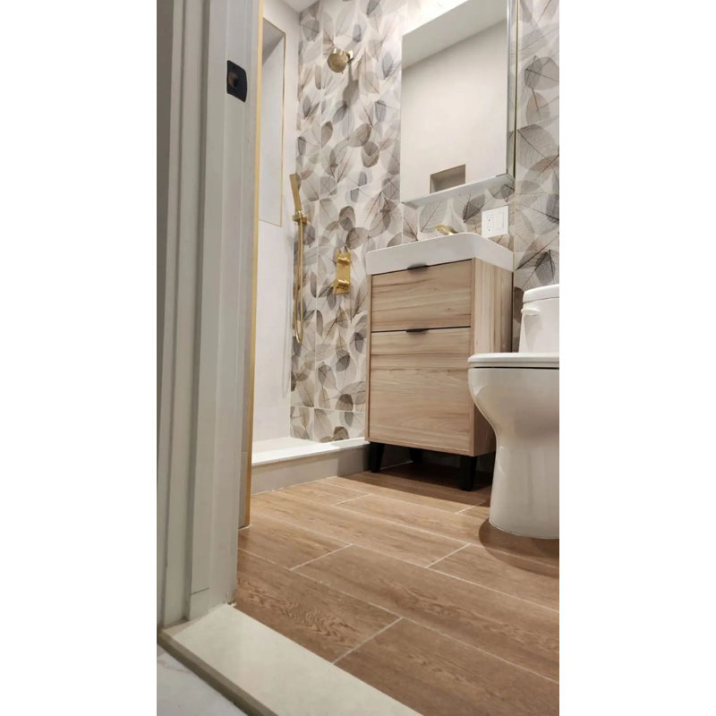 Meuble-lavabo autoportant 20 po avec évier 20 po, Chrome, Beige
