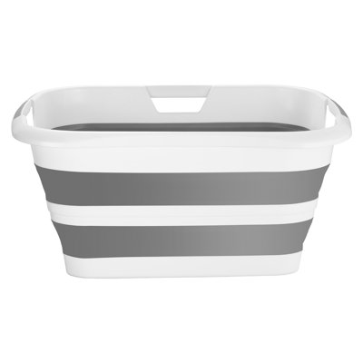 Baignoire pour chien, baignoire pliable pour chien, station de douche pour toilettage pour salle de bain, support portable stable et peu encombrant, trou de drainage intégré pour chiot petit chien extérieur, gris blanc