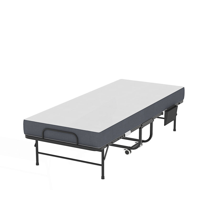 Lit pliant avec matelas en mousse viscoélastique de 5 po, lit d'appoint escamotable peu encombrant