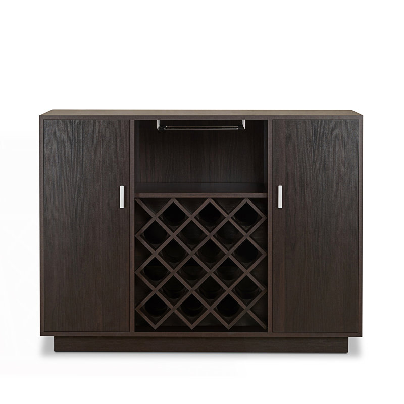 Commode 2 portes, buffet moderne, support à vin, armoire bahut