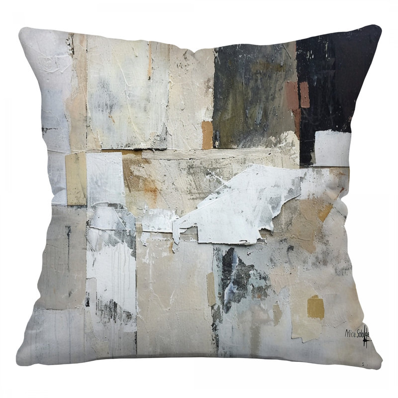Abstract Graphic Microsuede Reversible Throw Pillow, 14"H x 14"W