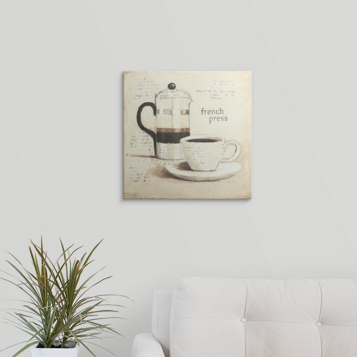 « iii » par emily adams, impression Parisian Coffee, H 35 po x l 35 po x P 1,5 po, Toile