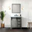Meuble-lavabo gris cendré 30 po X P 22 po P, comptoir en quartz blanc et Miroir