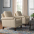 Pascarella 31.5" W Transitional Genuine Leather Club Chair with Solid Wood Legs