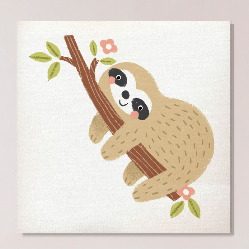 « brun clair sloth », peinture sur toile tendue, H 24 po x l 24 po x P 1,5 po
