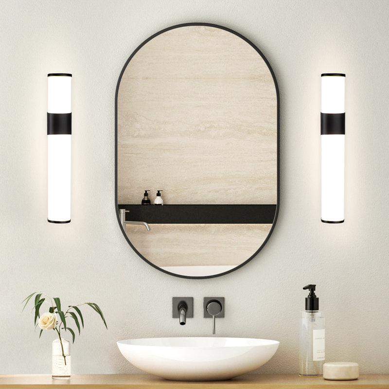 Clessie Plastic LED Flush Mounted Sconce, Black