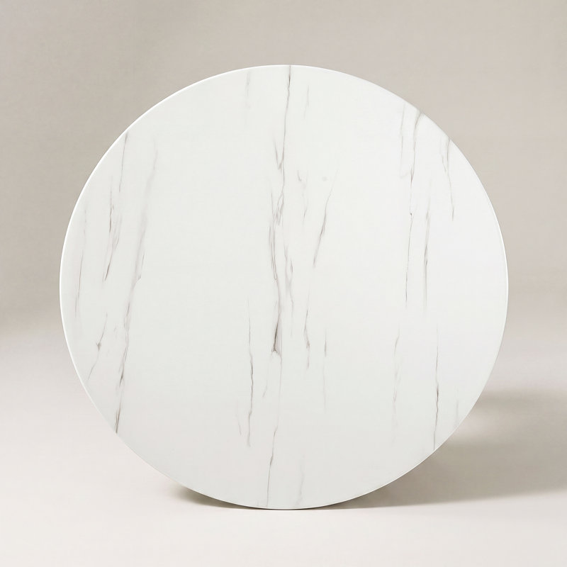 Ensemble de table de salle à manger 5 pièces en faux marbre et bois avec chaises Boucle, blanc, 5 pièces: table, 4 chaises