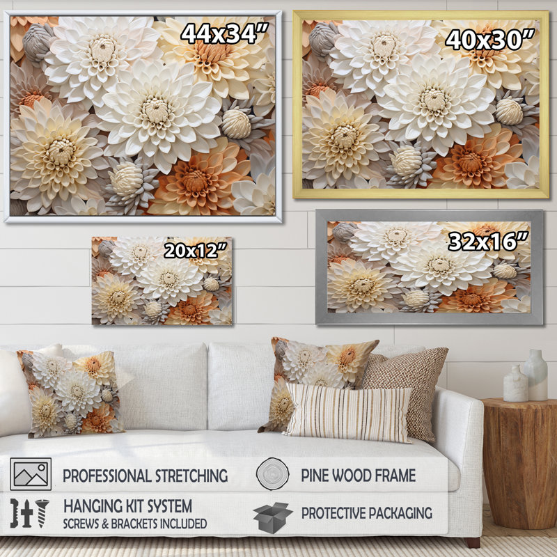 Minimalisme mamans peinture en beige II - impressions d'art mural de mamans, Cadre doré simple, H 30 po x l 40 po x P 1,5 po