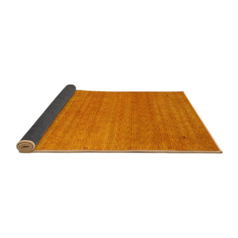 Tapis de zone orange contemporaine, Carré 7 pi x 7 pi