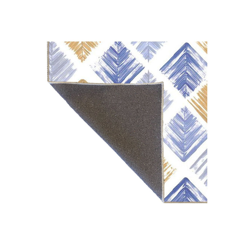 Tapis lavable à motif de losanges de couleur glace et jaune, Rectangle 3 pi 3 po x 4 pi 11 po