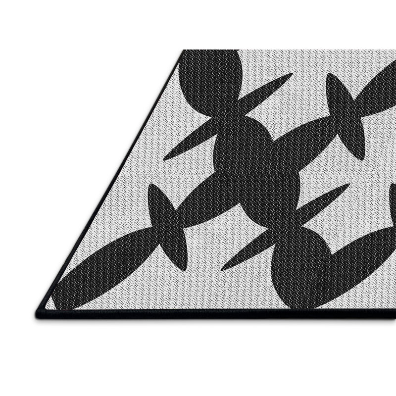 Tapis gris/noir tissé à la machine, Rectangle 5 pi x 7 pi