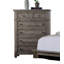Commode de style transitionnel, 1 tiroir à queue d'aronde anglaise, gris chaud, roulement à billes, roulement à billes et meubles brossés