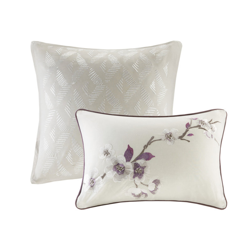 8 Piece Comforter Set Purple/Taupe