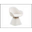 Chaise d'appoint pivotante à 180 °, fauteuil rembourré tonneau avec base en bois massif, velours moderne pour salon, chambre à coucher, bureau, meuble-lavabo