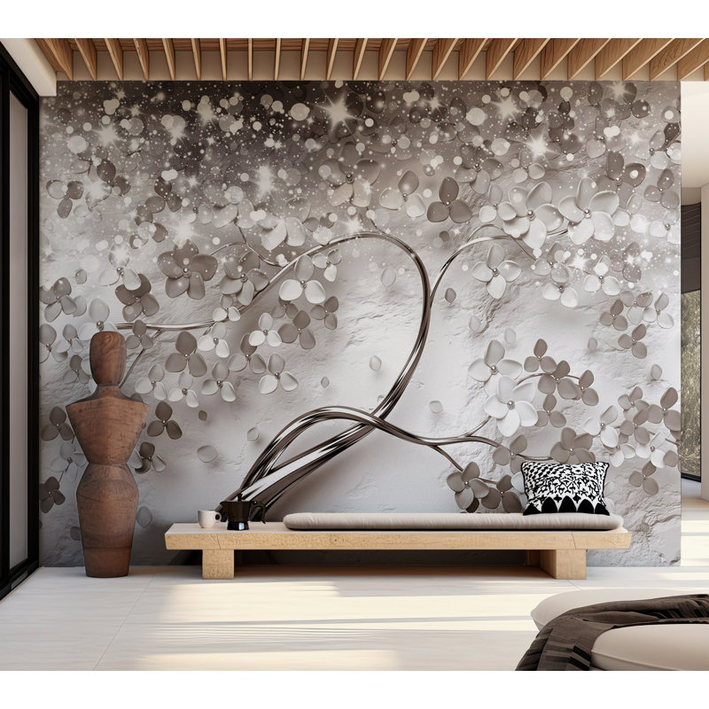 Papier peint floral - Arbre étoilé, L 96 po x l 137 po