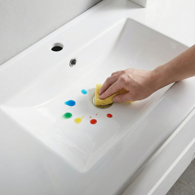 Lavabo 36 po en céramique pour lavabo de salle de bain, facile à essuyer