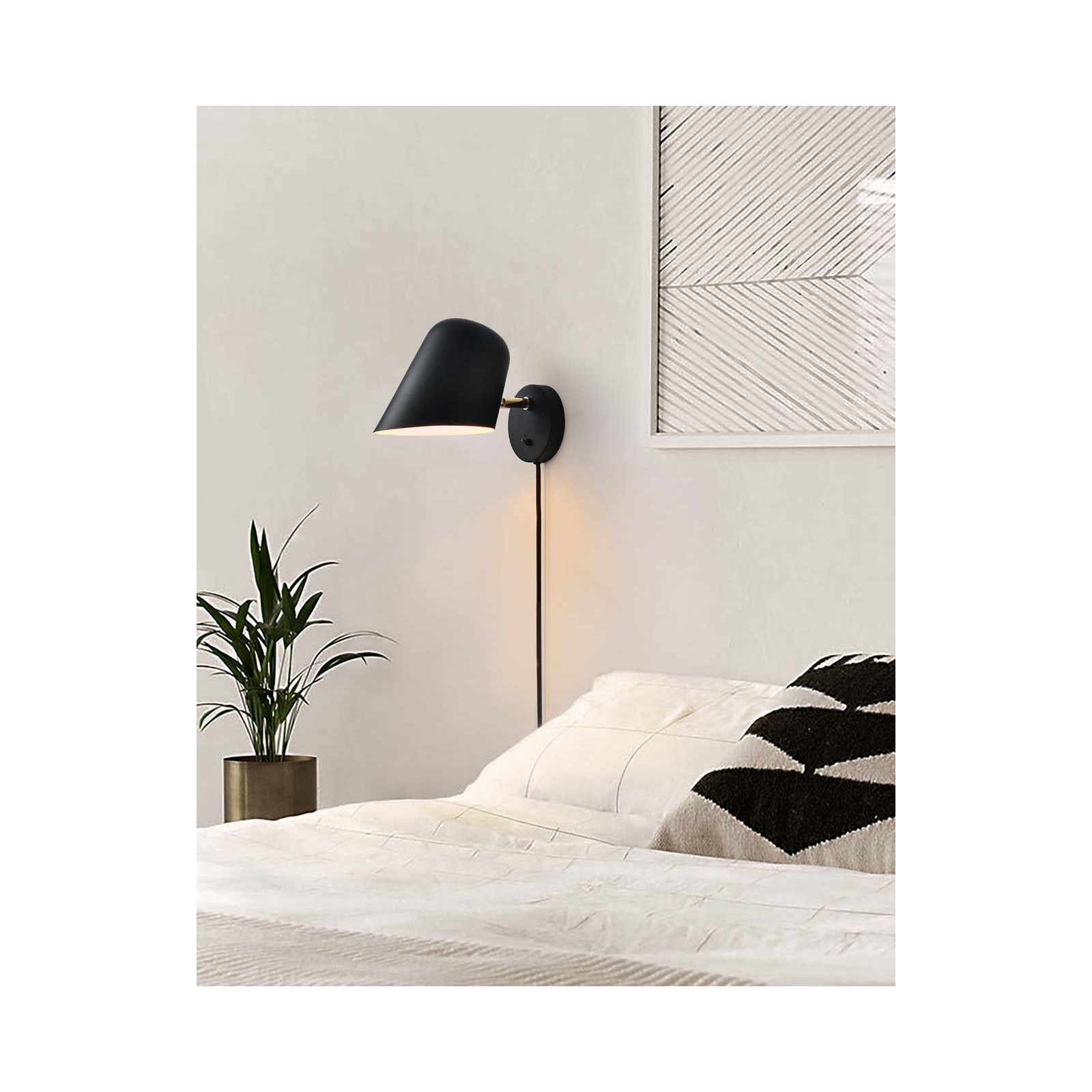 Culver Wall Sconce - plug-in, Matte Black