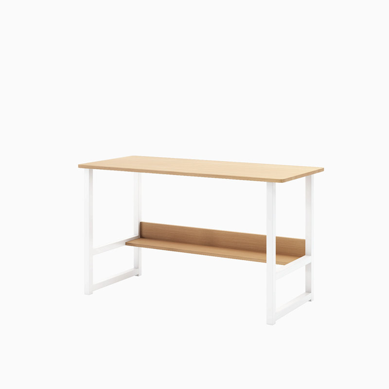 Bureau d'ordinateur Bureau de bureau simple Bureau de chambre à coucher Bureau d'étude à domicile pour étudiant, bureau d'ordinateur de bureau à domicile avec bibliothèque, bureau d'ordinateur en bois avec tablettes de rangement