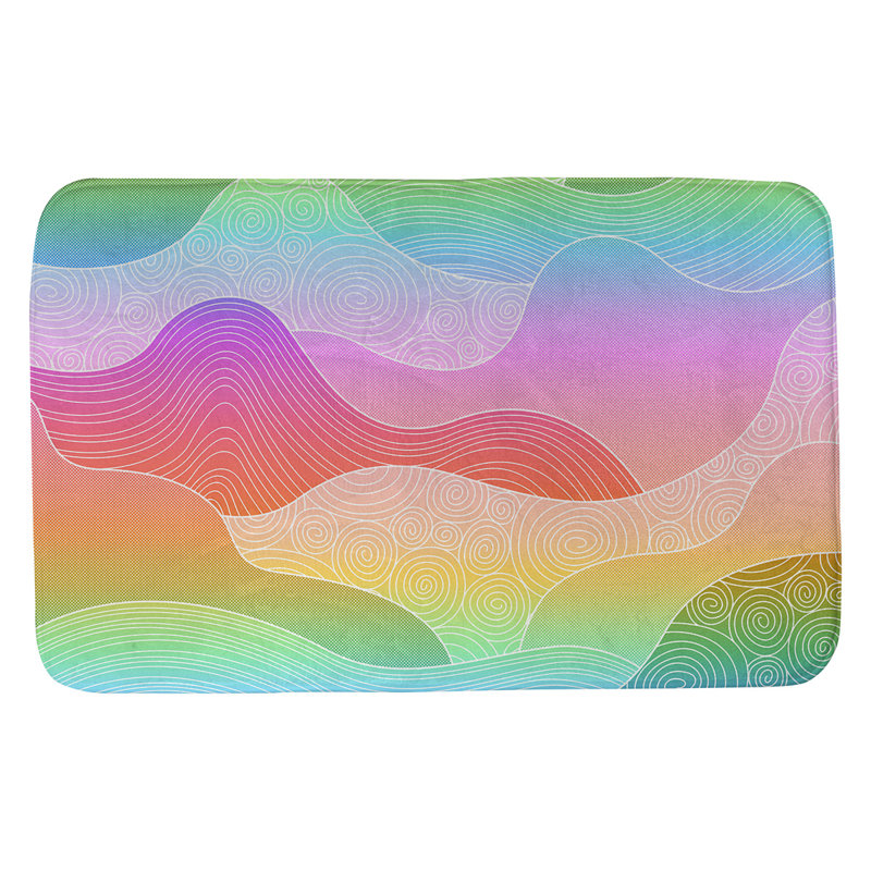Tapis pour salle de bain Mcguigan, l 21 po x L 34 po, Pink/Yellow/Green