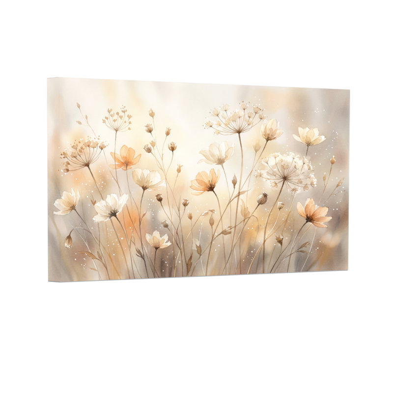 Plantes et fleurs doux pré floral avec lumière douce, H 12 po x l 18 po