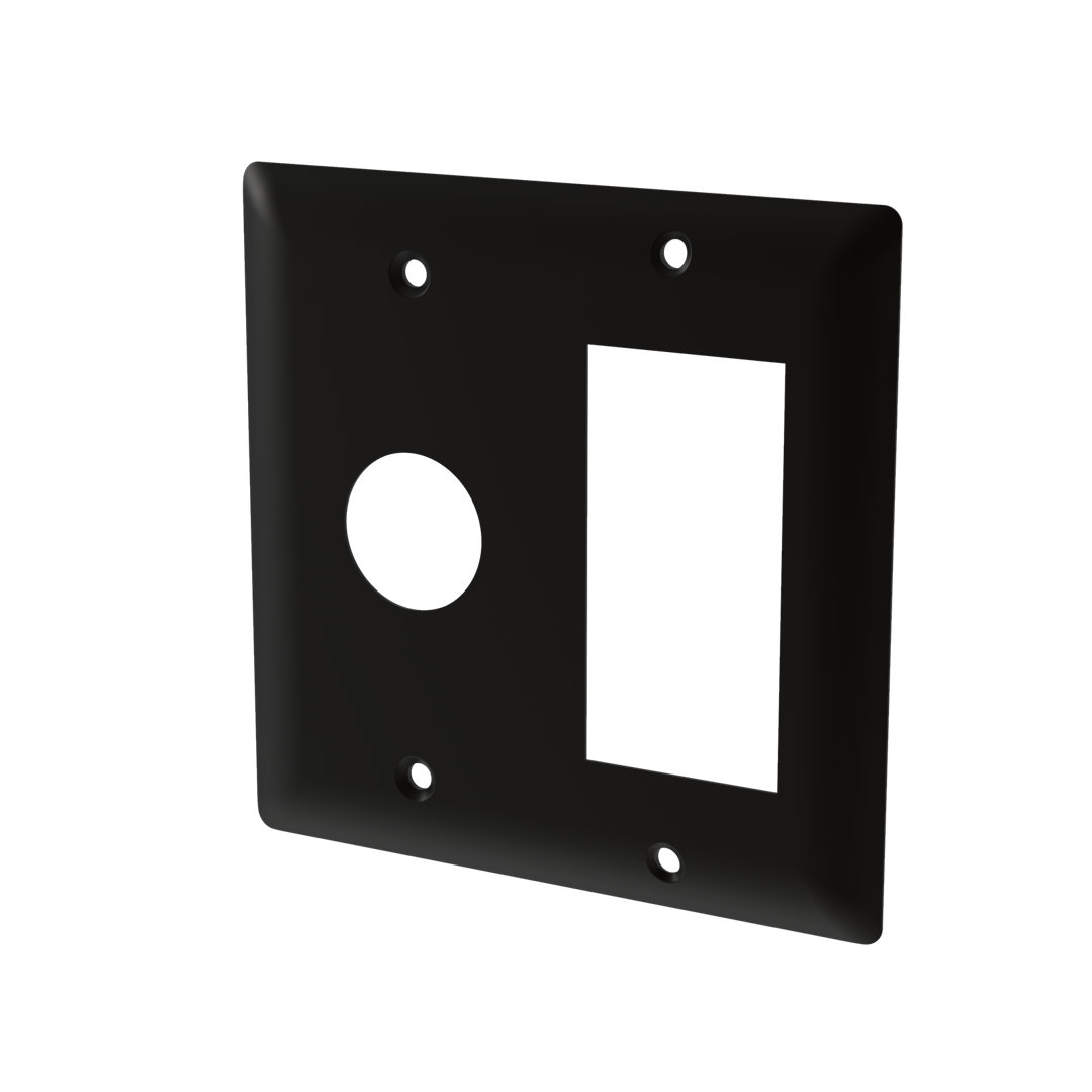 Jeeves 2-Gang Single Outlet / Rocker Combination Wall Plate Amba 