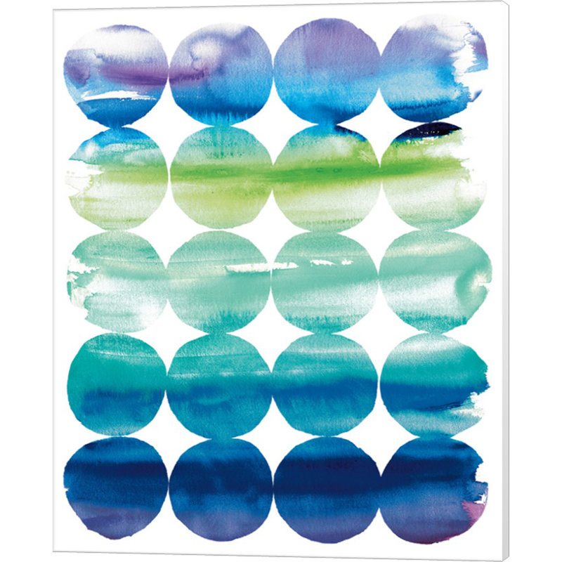 «Summer Dots V.2» par Elyse Deneige, art mural sur toile, H 20 po x l 16 po, Toile avec cadre blanc, Blanc